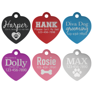 Engraved Heart Pet Tag