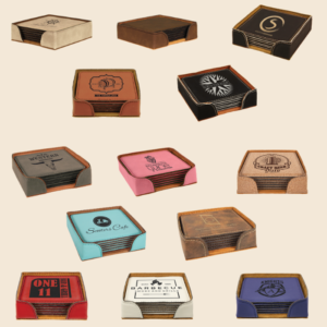 Engraved Square Coaster Sets