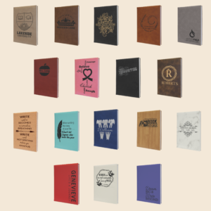 Engraved Leatherette/Cork Journals