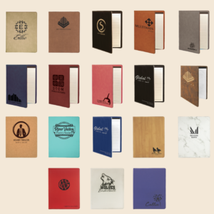 Engraved Leatherette/Cork Portfolios