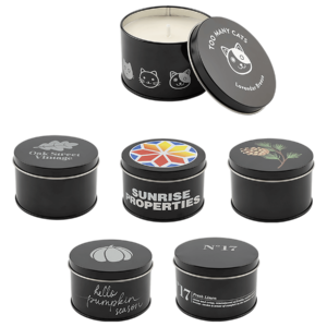 Engraved Metal Tin Candles