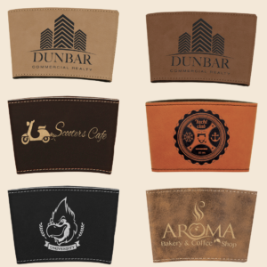 Engraved Leatherette Mug Sleeves