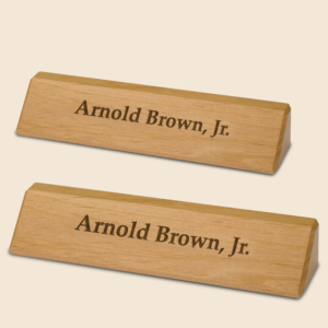 Engraved Alder Desk Wedge