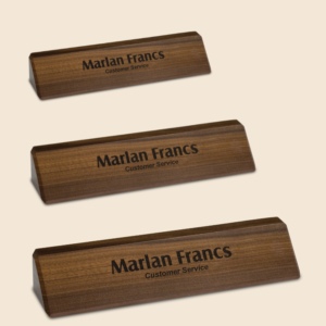 Engraved Walnut Desk Wedge