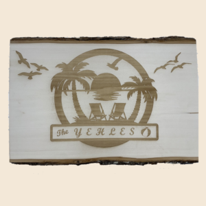 Engraved Basswood Sunset Plaque