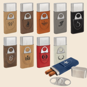 Engraved Leatherette Cigar Case