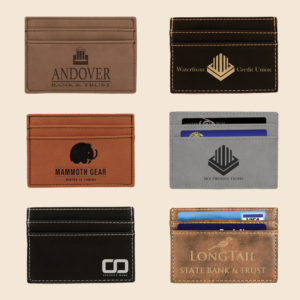 Engraved Leatherette Wallet Clips