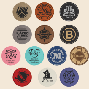 Engraved Leatherette Round Patches