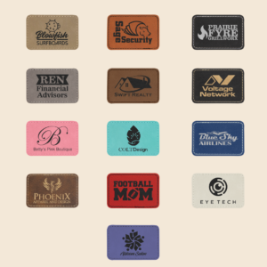 Engraved Leatherette Rectangle Patches