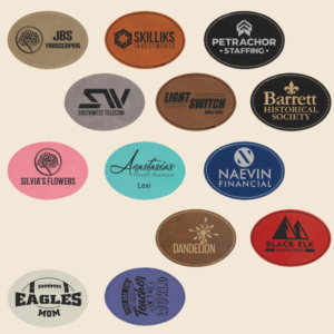 Engraved Leatherette Oval Patches