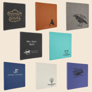 Engraved Leatherette 3-Ring Binders