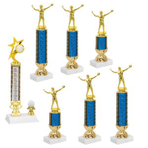Engraved Volleyball Column Trophies
