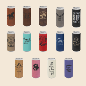 Slim Leatherette Beverage Holders