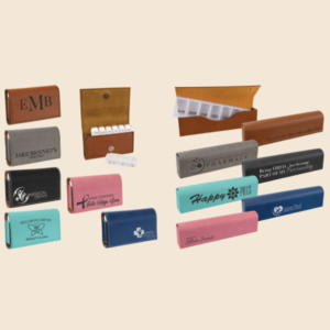 Engraved Leatherette Pill Boxes